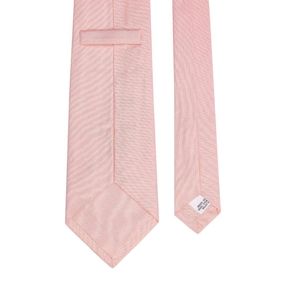 Plain Silk Cotton Tie Pink