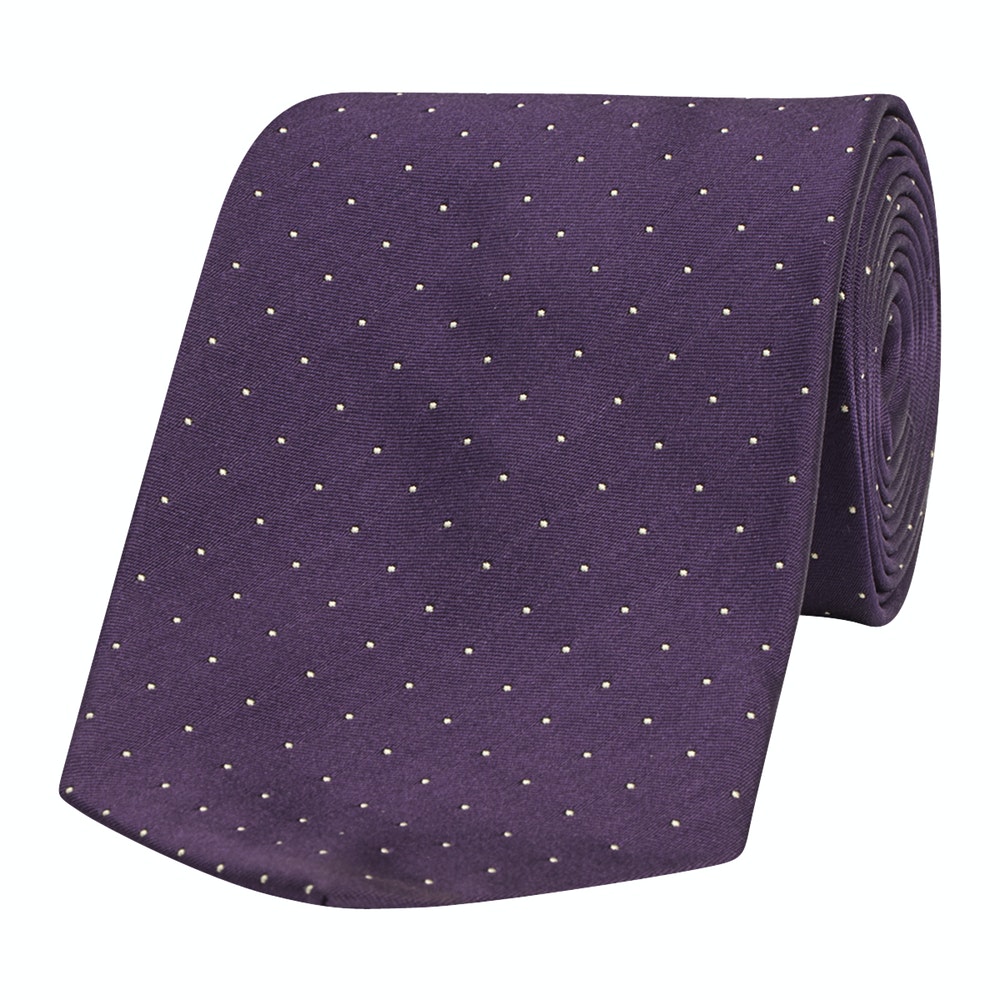 Dot Silk Tie Purple