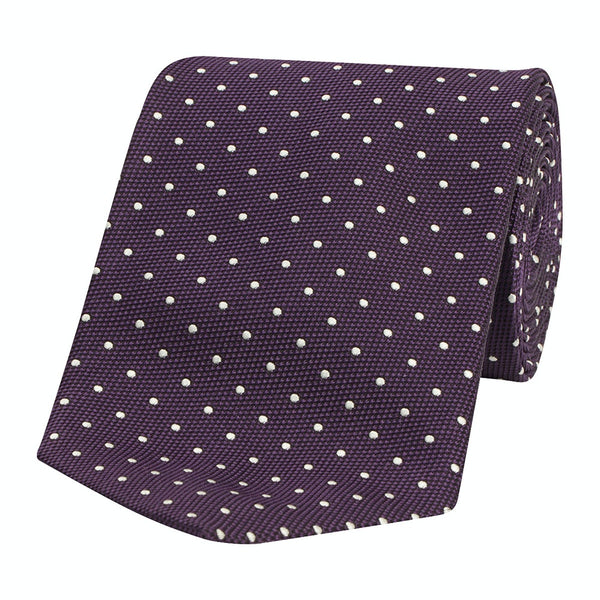 Honeycomb Dot Silk Tie Purple