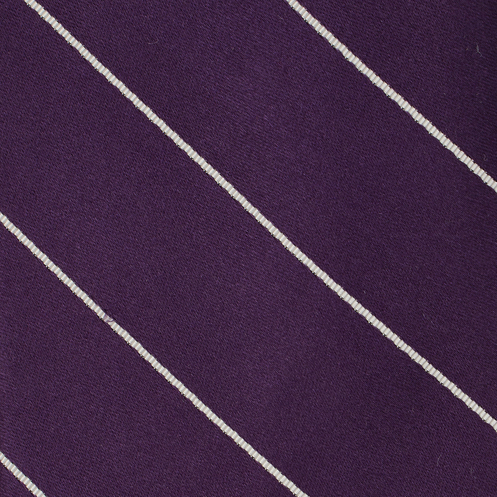 Single Stripe Mogador Silk Tie Purple