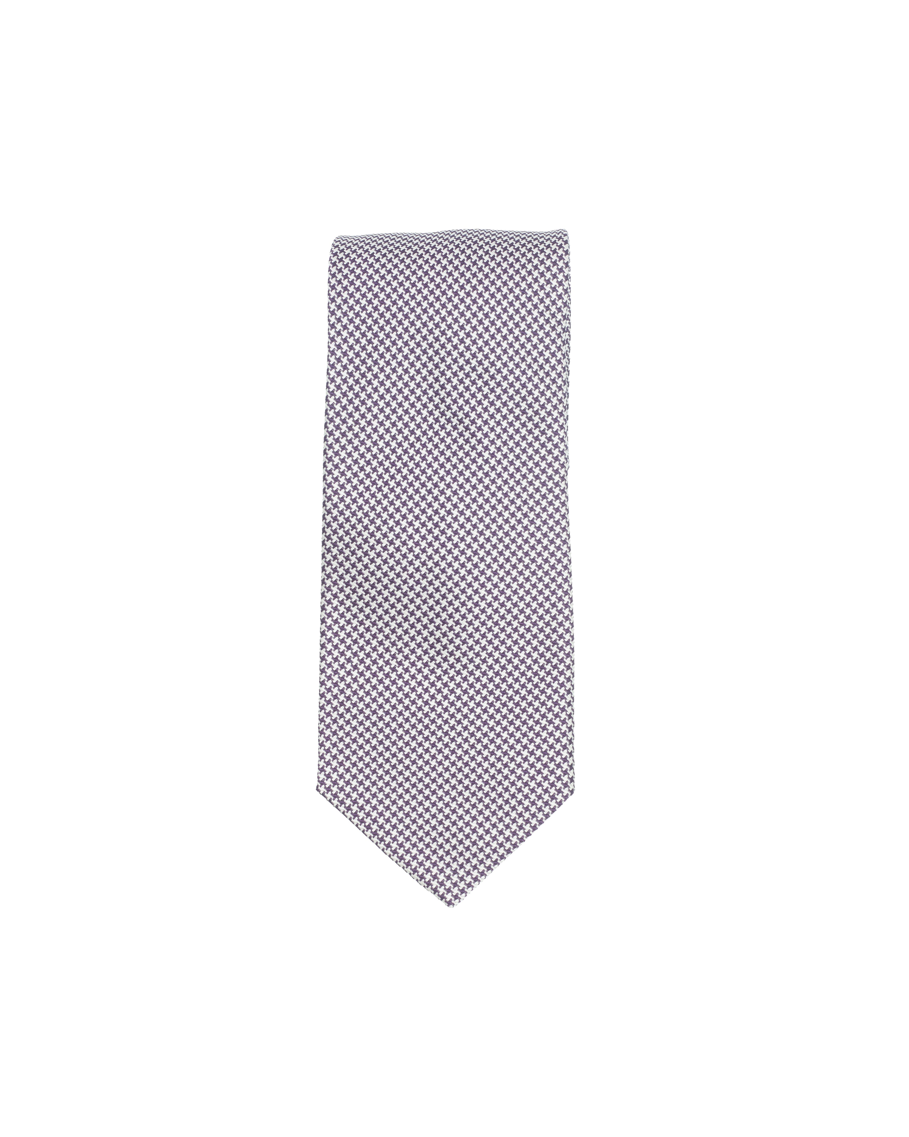 Houndstooth Silk Tie Purple