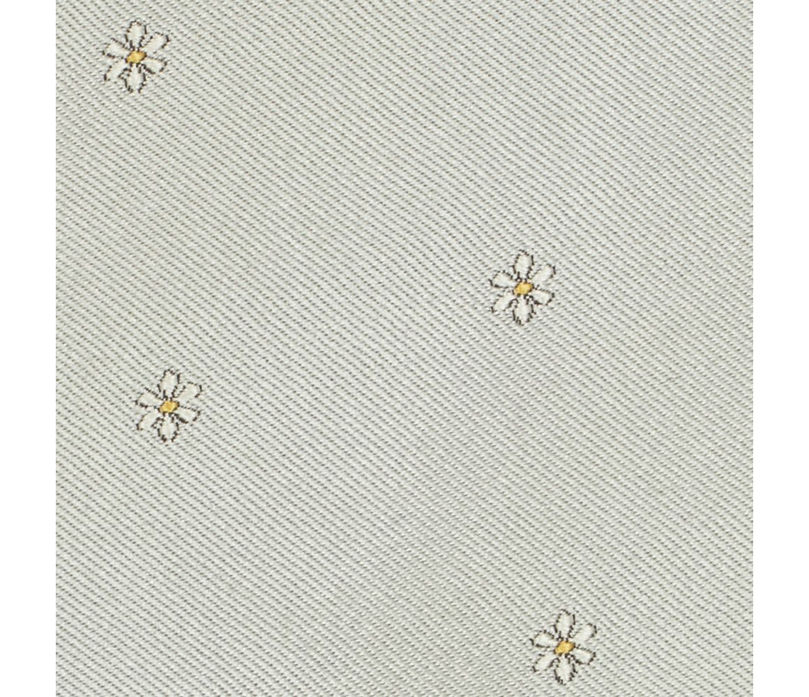 Flower Motif Silk Tie Silver