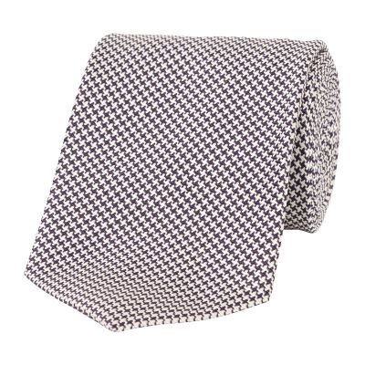 Houndstooth Silk Tie Purple