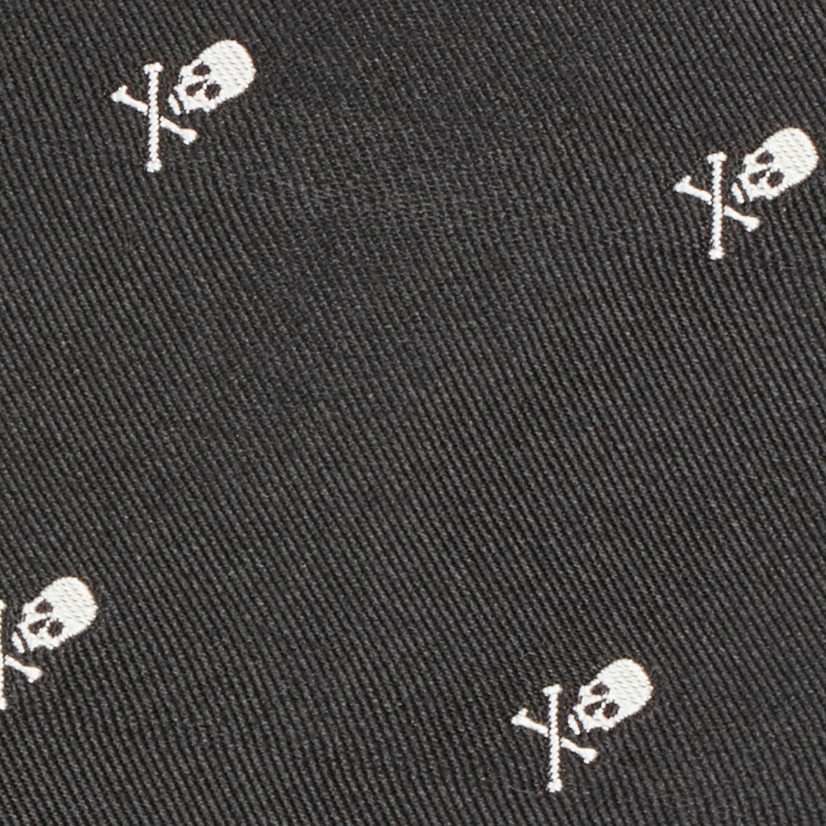 Skull Motif Silk Tie Black