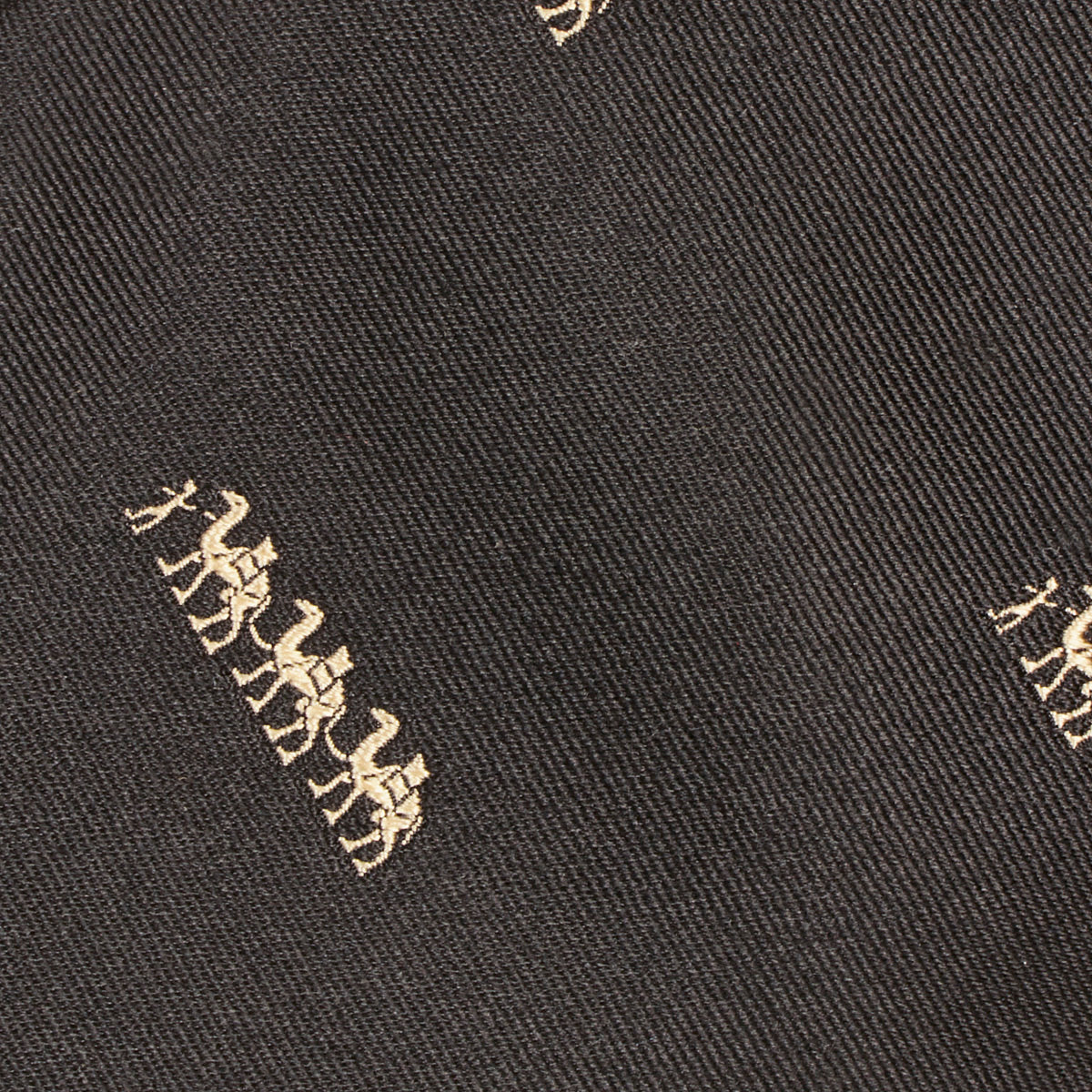 Camel Train Motif Silk Tie Black