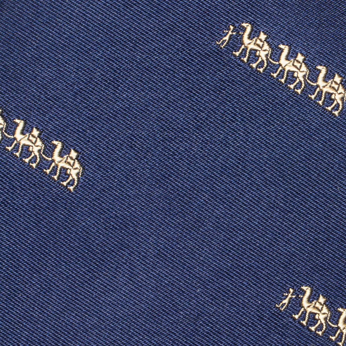 Camel Train Motif Silk Tie Navy