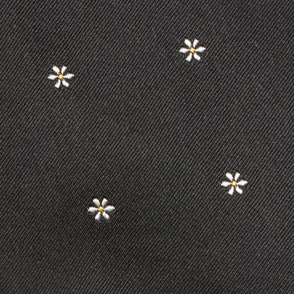 Flower Motif Silk Tie Black