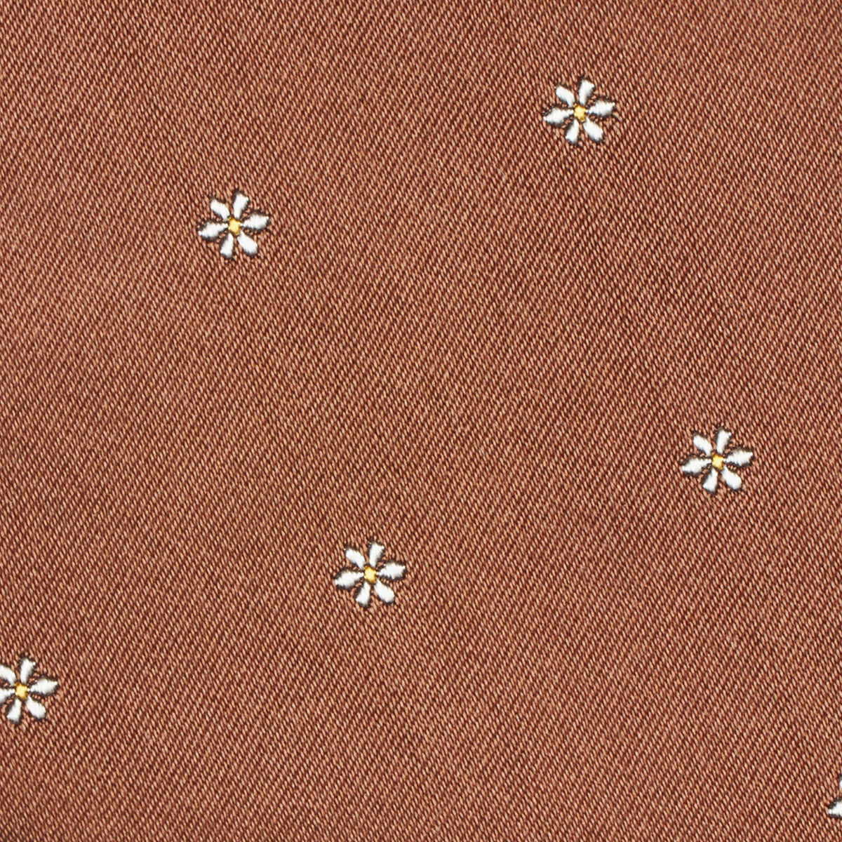 Flower Motif Silk Tie Chocolate