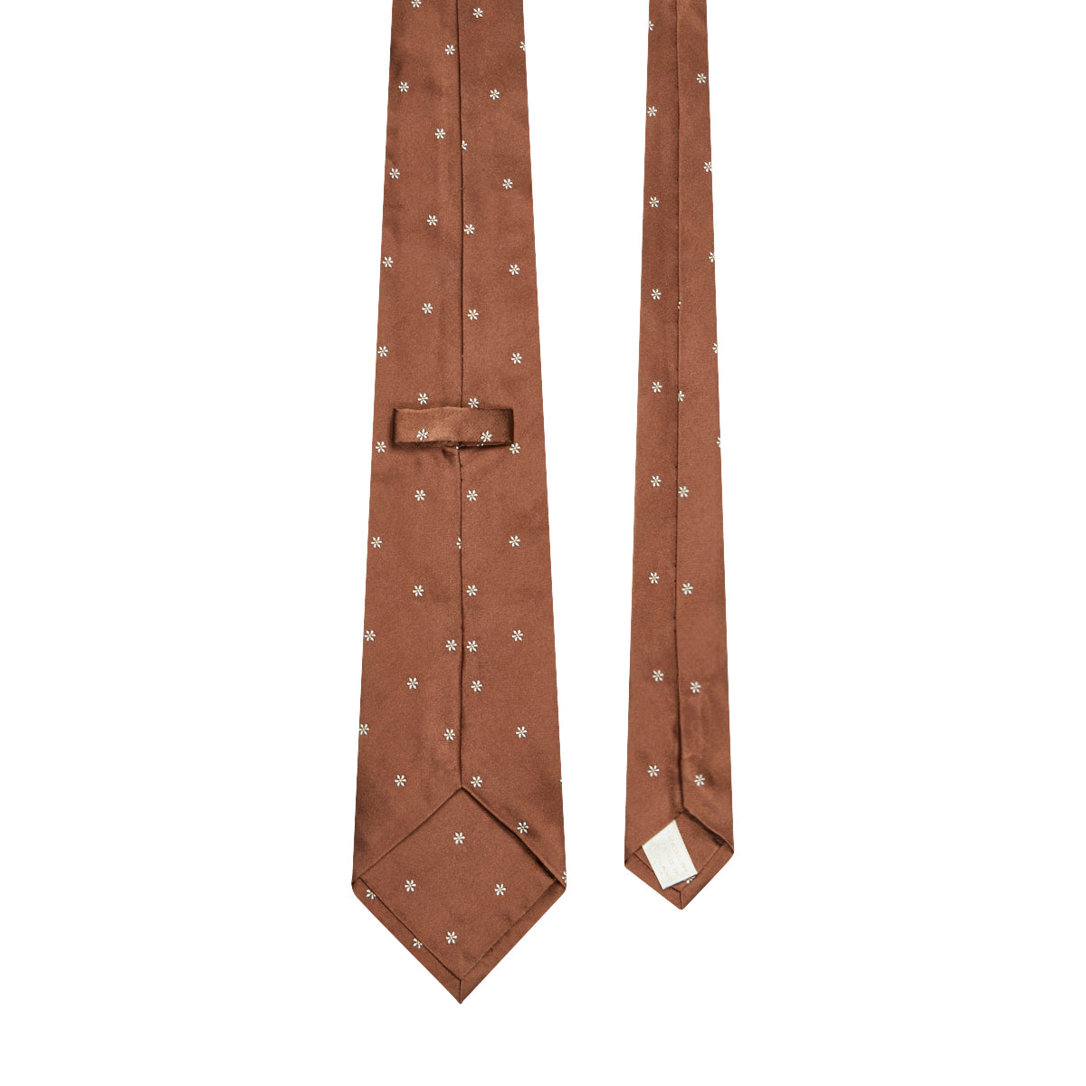 Flower Motif Silk Tie Chocolate