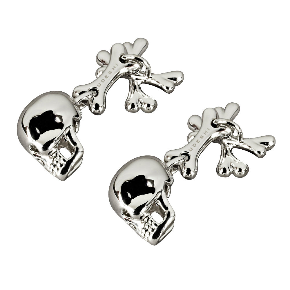 Skull and Cross Bone Cufflinks Platinum