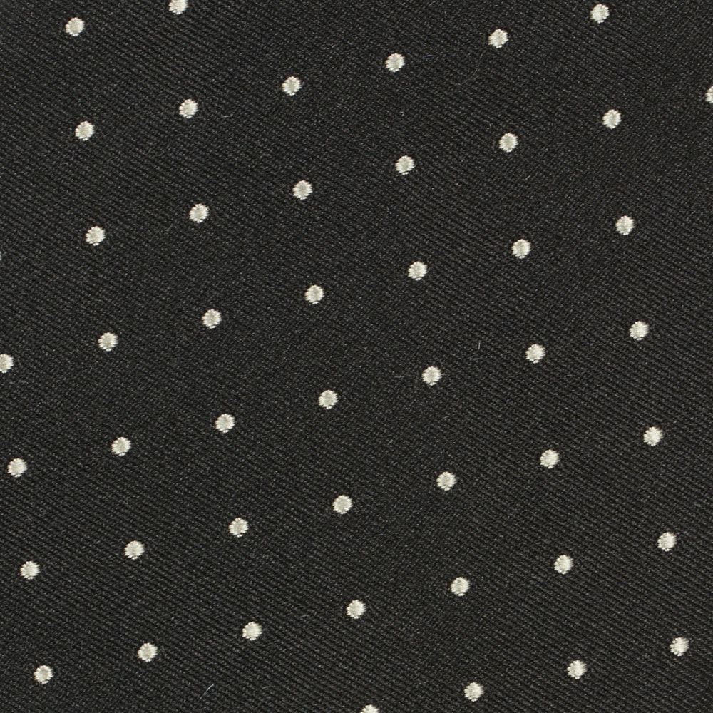 Satin Dot Silk Tie Black