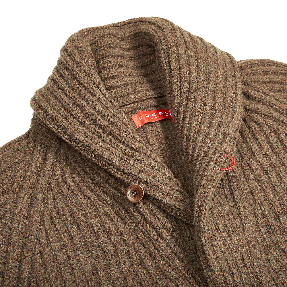 udeshi brown shawl cardigan