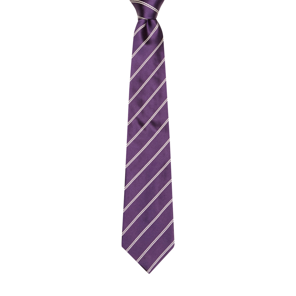 Double Stripe Mogador Silk Tie Purple