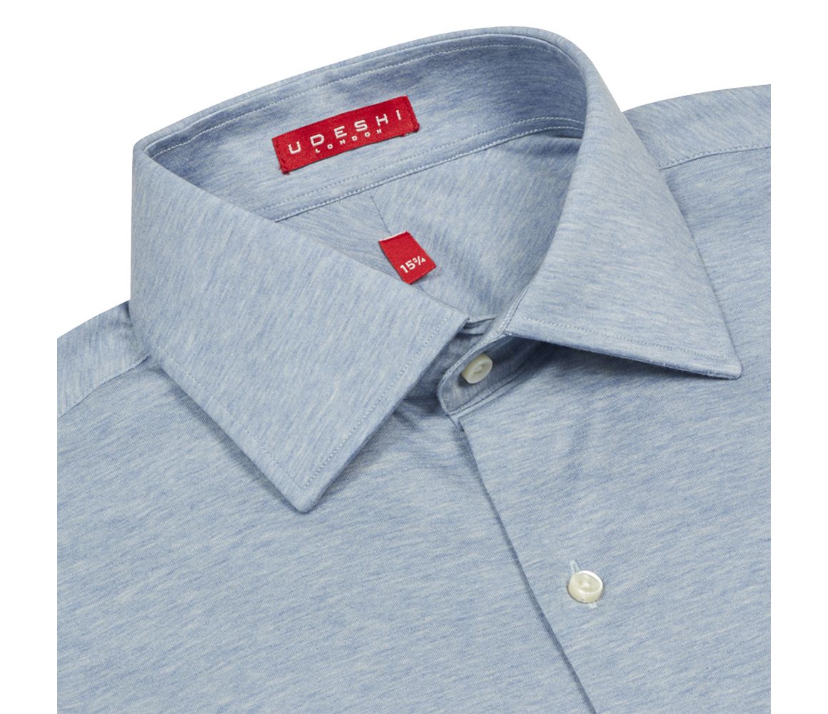 Italian Fine Knit Shirt Blue