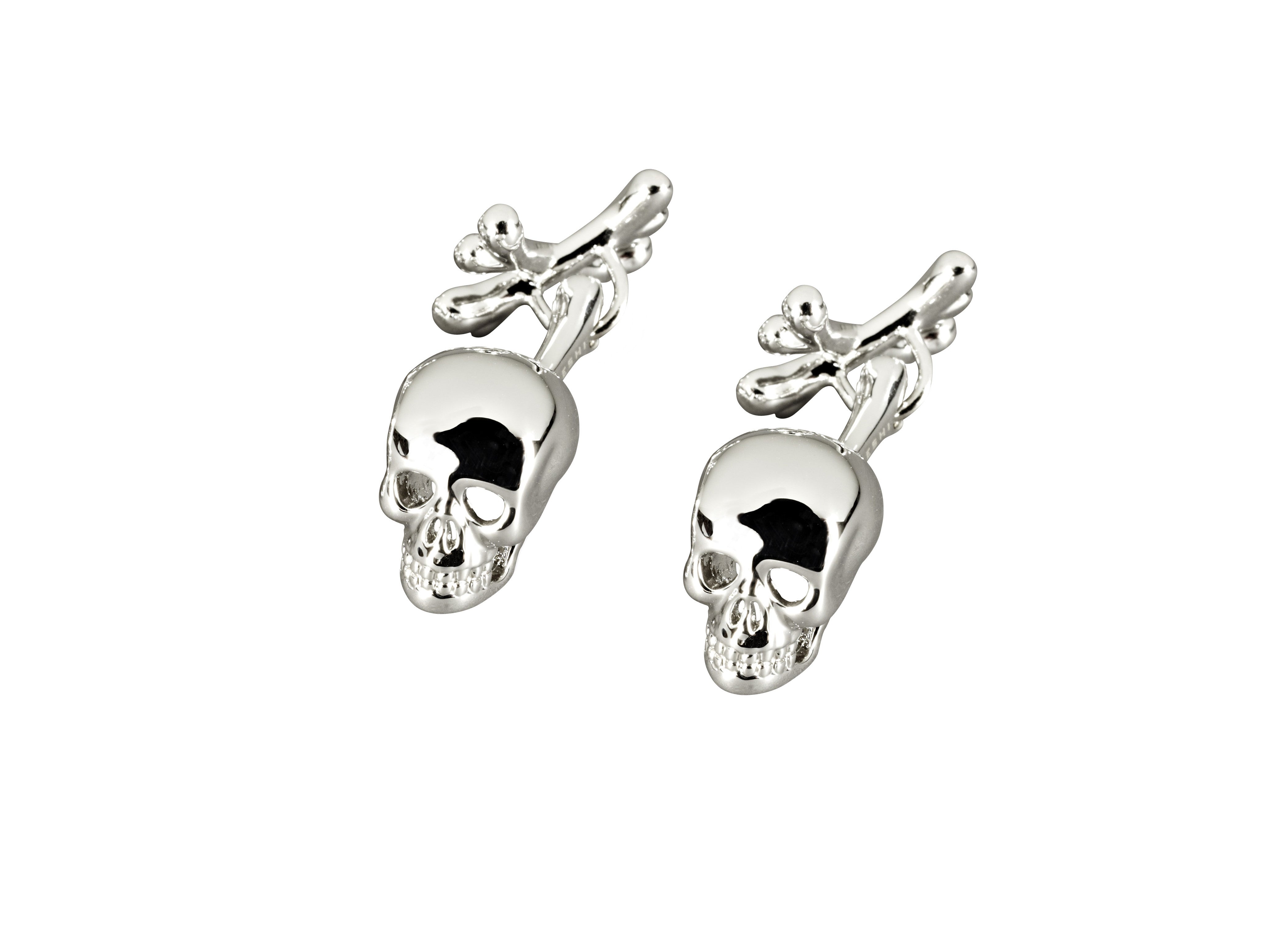 Skull and Cross Bone Cufflinks Platinum