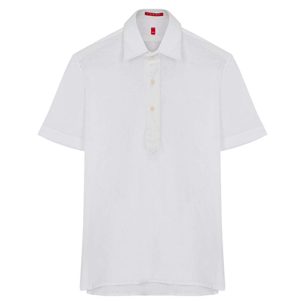 Italian Fine Knit Polo Shirt White