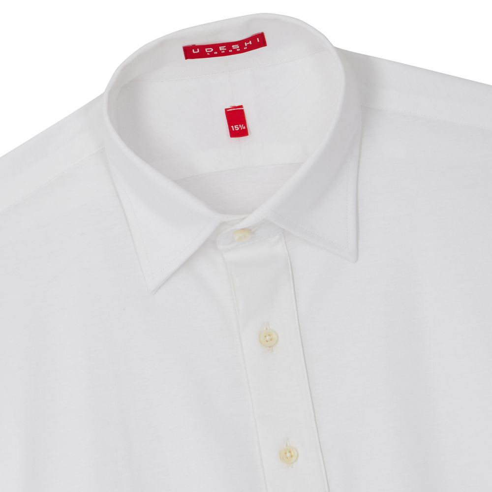Italian Fine Knit Polo Shirt White