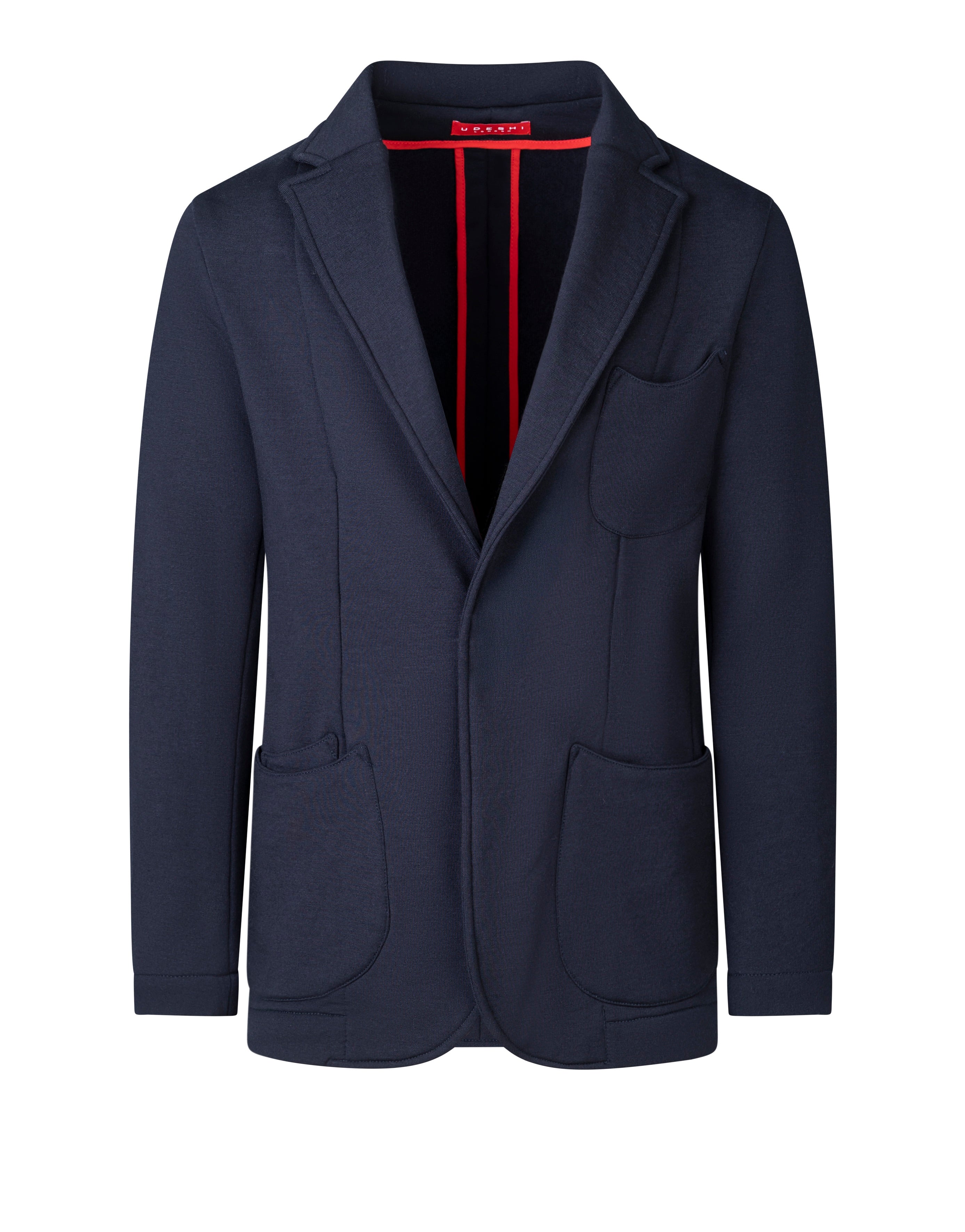 udeshi navy wool jersey jacket