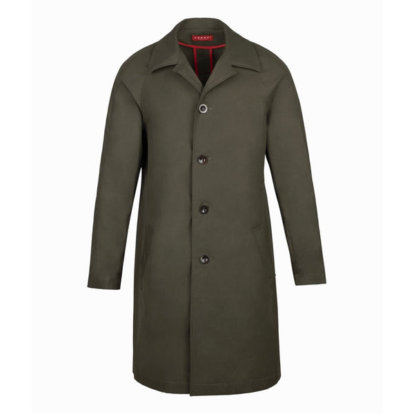 Olive Cotton Mac Coat