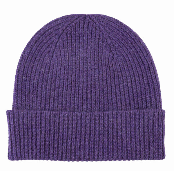 Cashmere Knit Beanie (Deep Purple)