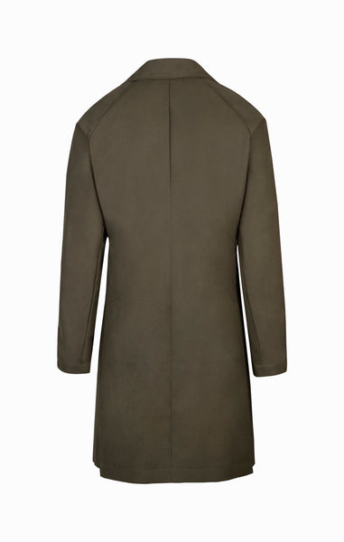 Olive Cotton Mac Coat