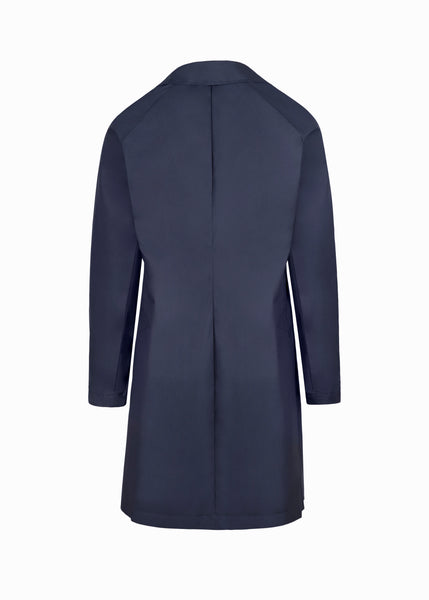 Navy Cotton Mac Coat