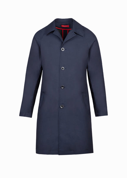 Navy Cotton Mac Coat