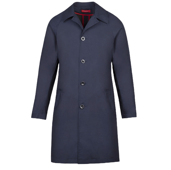 Navy Cotton Mac Coat