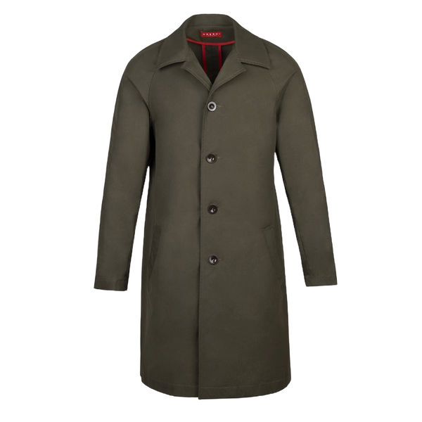 Olive Cotton Mac Coat