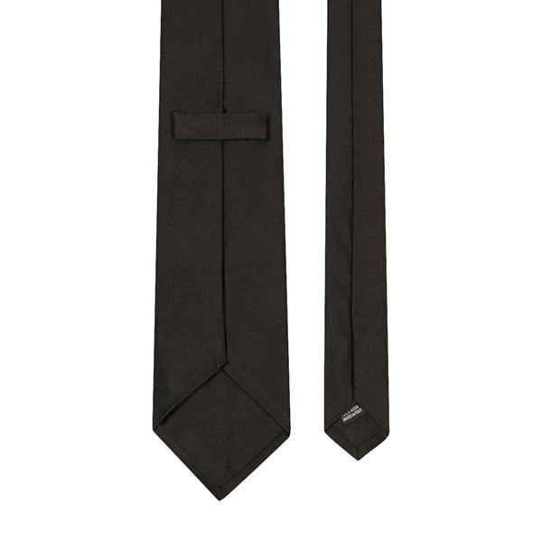 Plain Satin Silk Tie Black