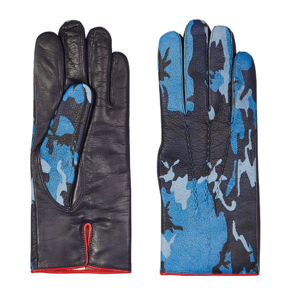 Blue Camouflage Gloves