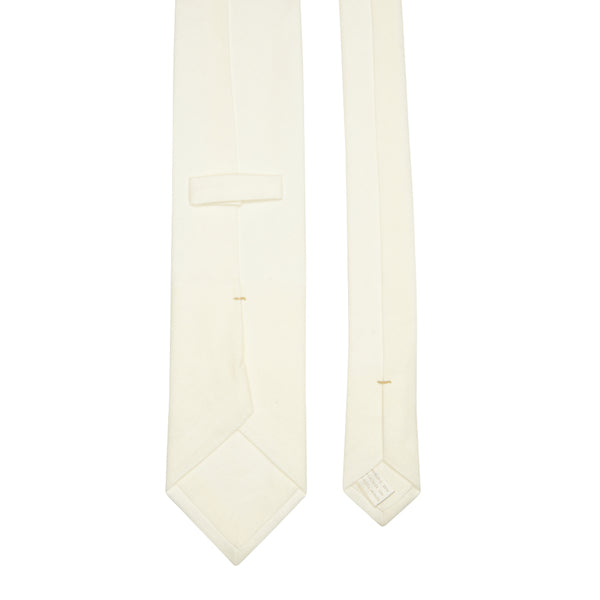 Plain Linen Tie Ivory