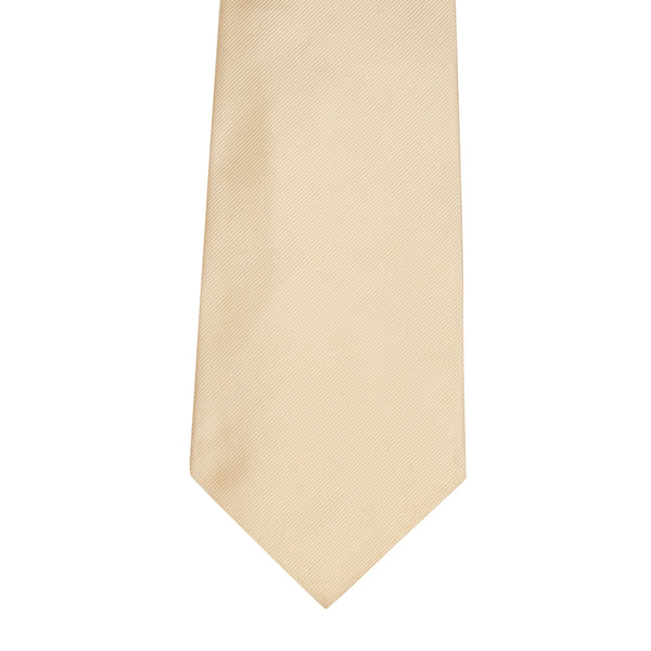 Plain Repp Silk Tie Cream