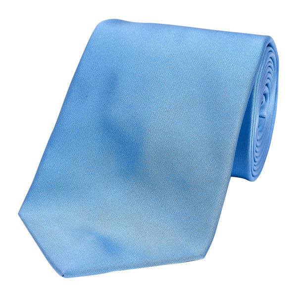 Plain Satin Silk Tie Light Blue