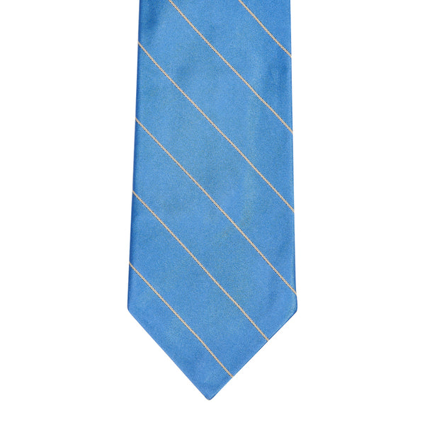 Single Stripe Mogador Silk Tie Blue