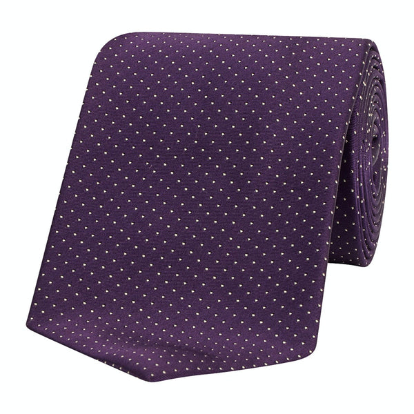 Micro Pin Dot Silk Tie Purple