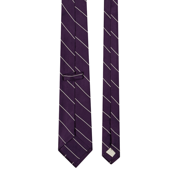 Single Stripe Mogador Silk Tie Purple