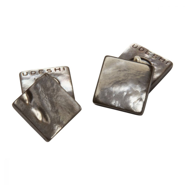 Mother of Pearl Cufflinks Square Grey